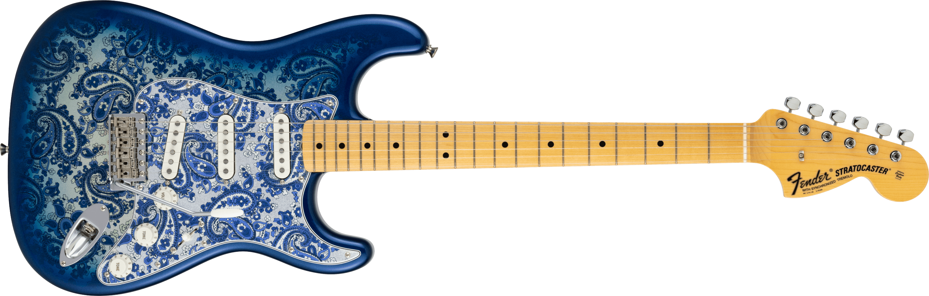 限定版日产 Stratocaster® 靛蓝佩斯利电吉他