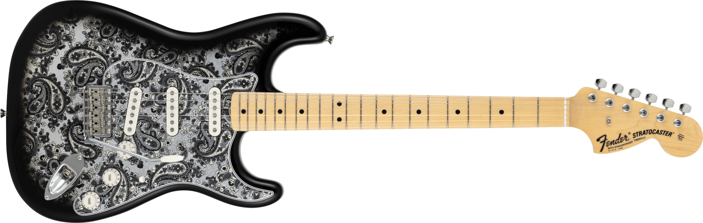 限定版日产 Stratocaster® 黑色佩斯利电吉他