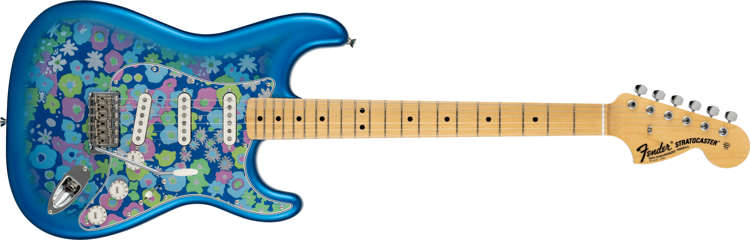 限定版日产 Stratocaster® 蓝色花朵电吉他