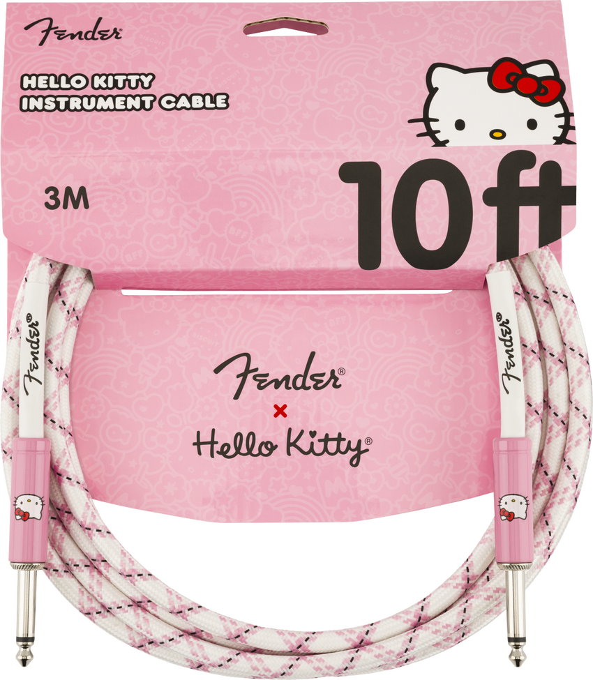 Fender® x Hello Kitty® 白色/粉色 编织乐器线缆